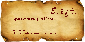 Spalovszky Éva névjegykártya